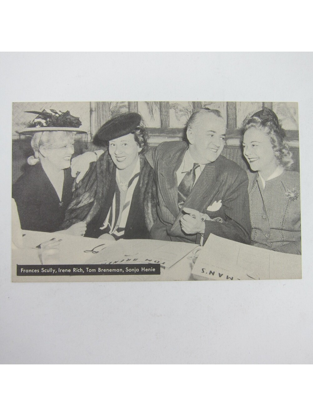 Postcard Tom Breneman Breakfast in Hollywood Frances Scully, Irene Rich Vintage
